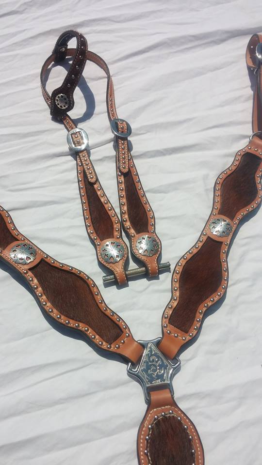 Hair on Hide Tack Set with Poker Chip Conchos - Zoom Tack